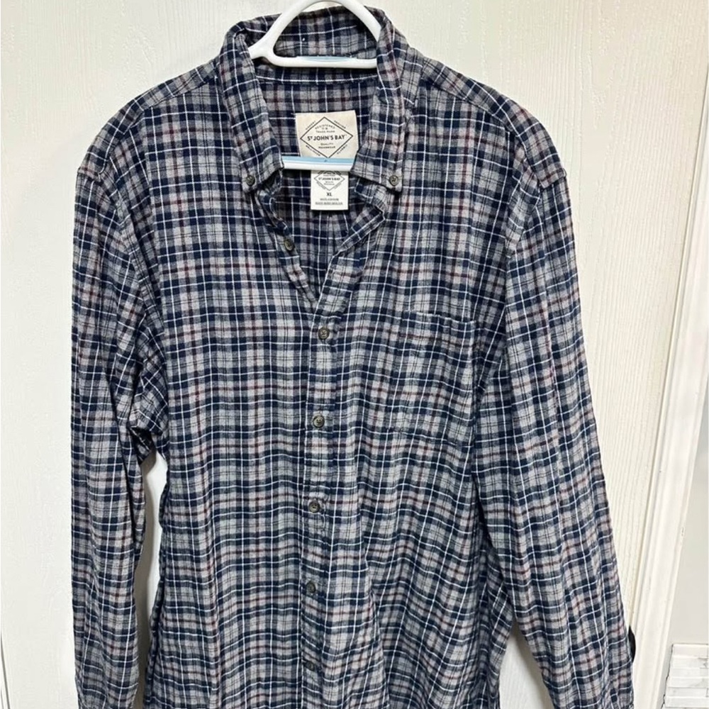 Men's Navy Plaid Shirt